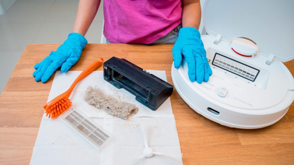 cleaning diatomaceous earth from vacuum filter