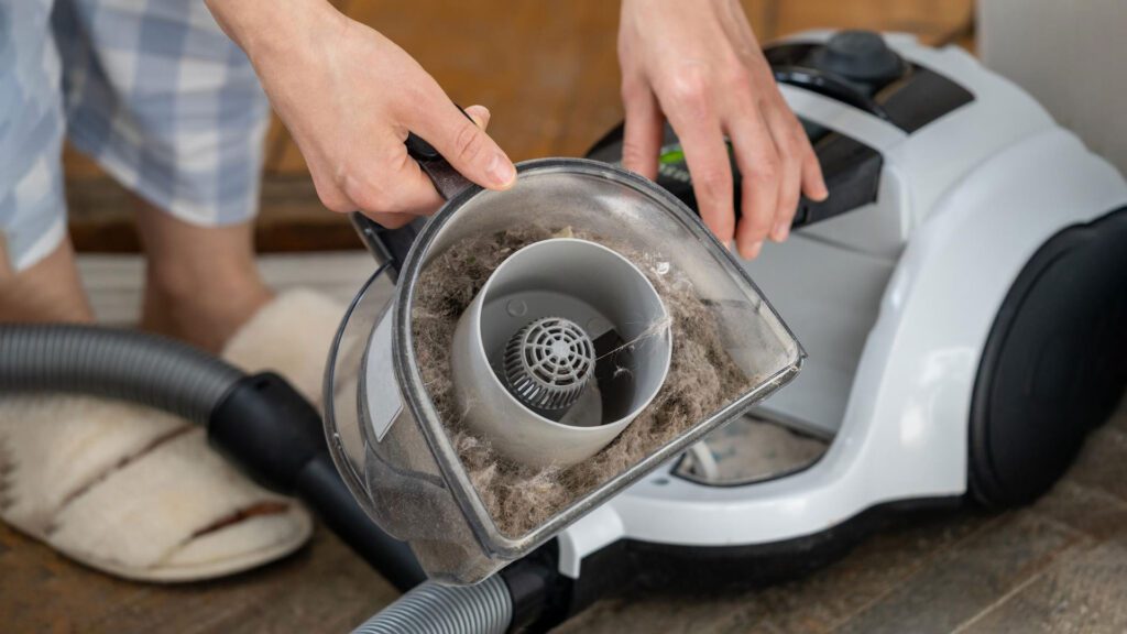 cleaning clog inside vacuum cleaner