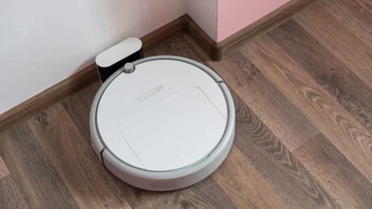 white robotic vacuum cleaner